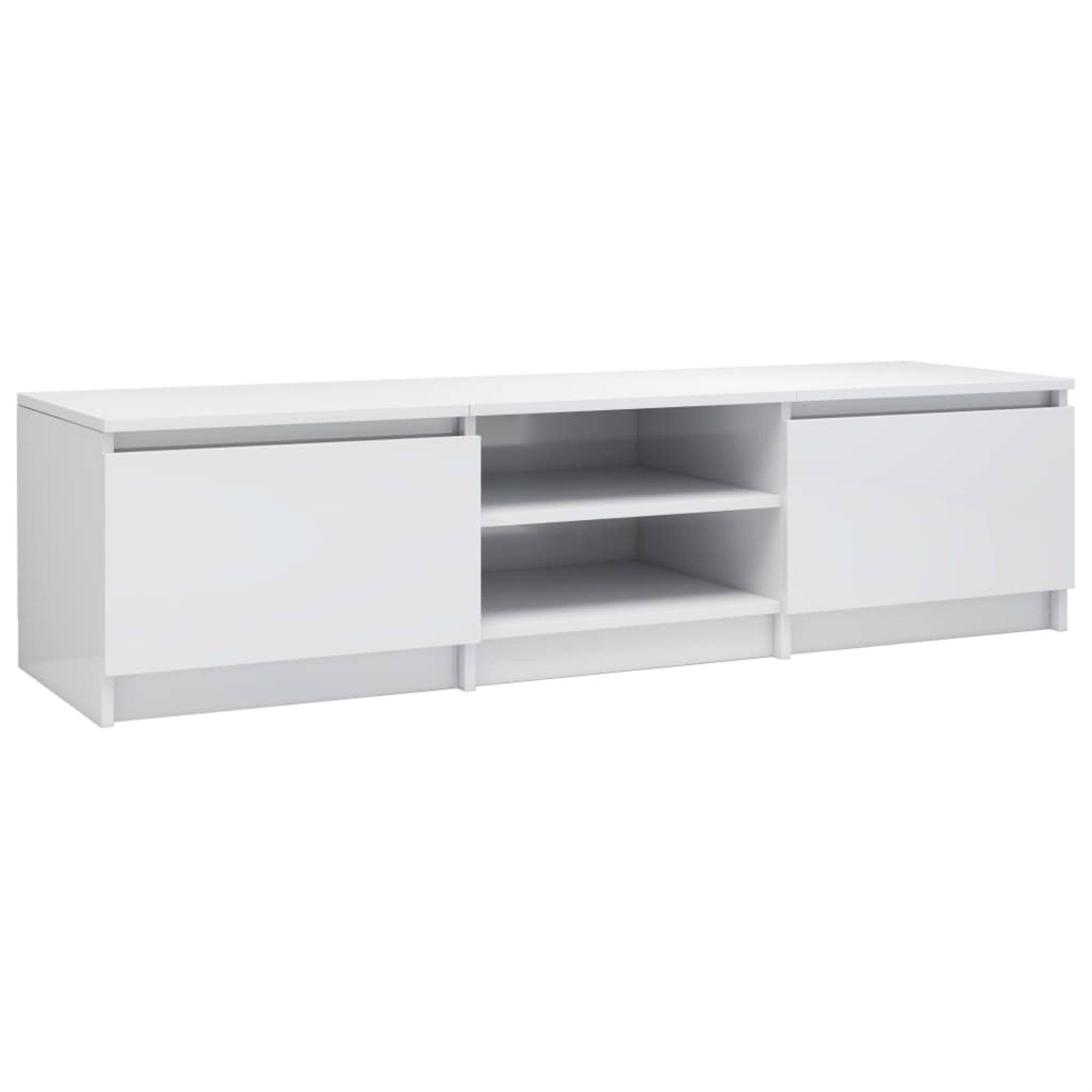 vidaXL TV Cabinet High Gloss White Chipboard Hifi Stand Living Room Lowboard