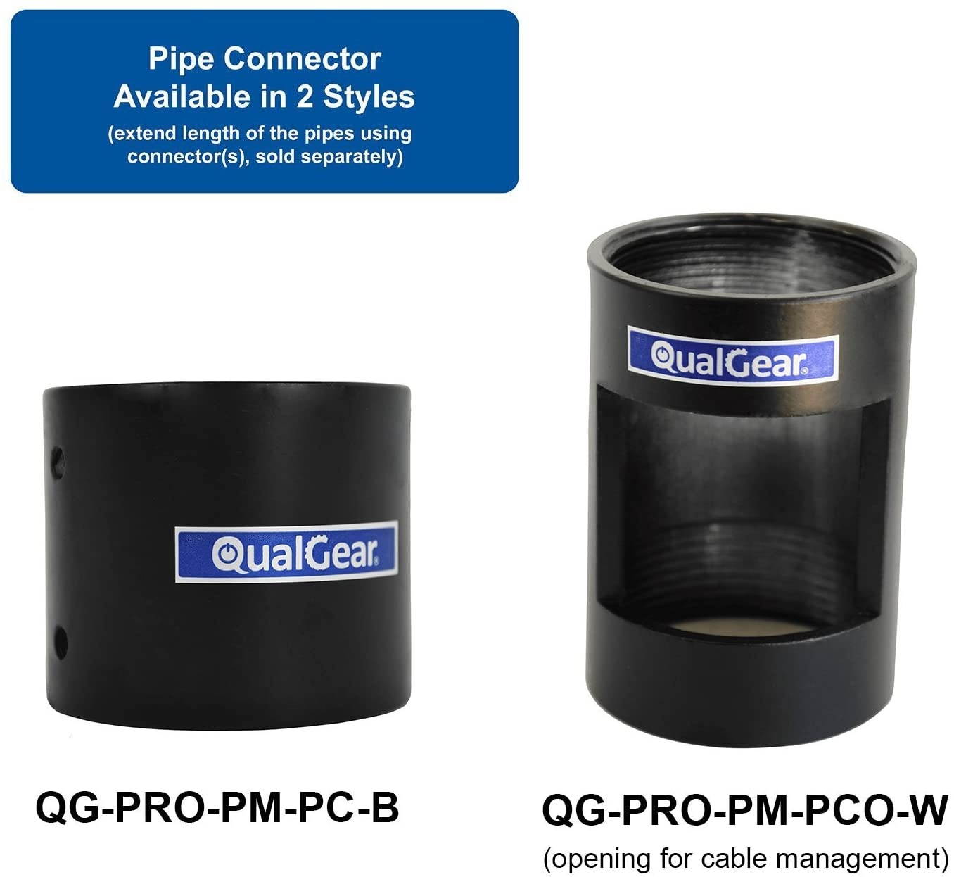 QualGear QG-PRO-PM-SCA2-W Pro-AV Suspended Ceiling Adapter for 1.5" Npt Threaded Pipe Projector Accessory