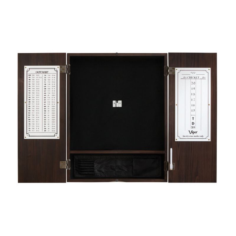 Viper 40-0407 Solid Pine Metropolitan Sisal Bristle Steel Tip Dartboard Cabinet, Espresso Finish