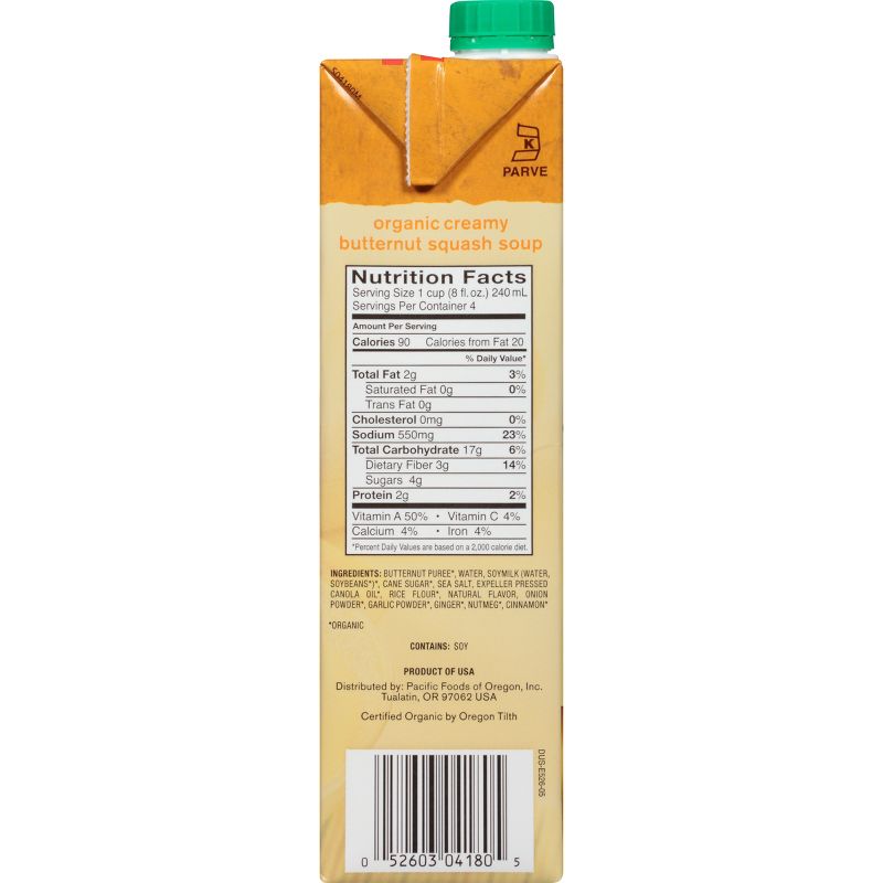 Pacific Foods Organic Creamy Butternut Squash Soup - 32oz