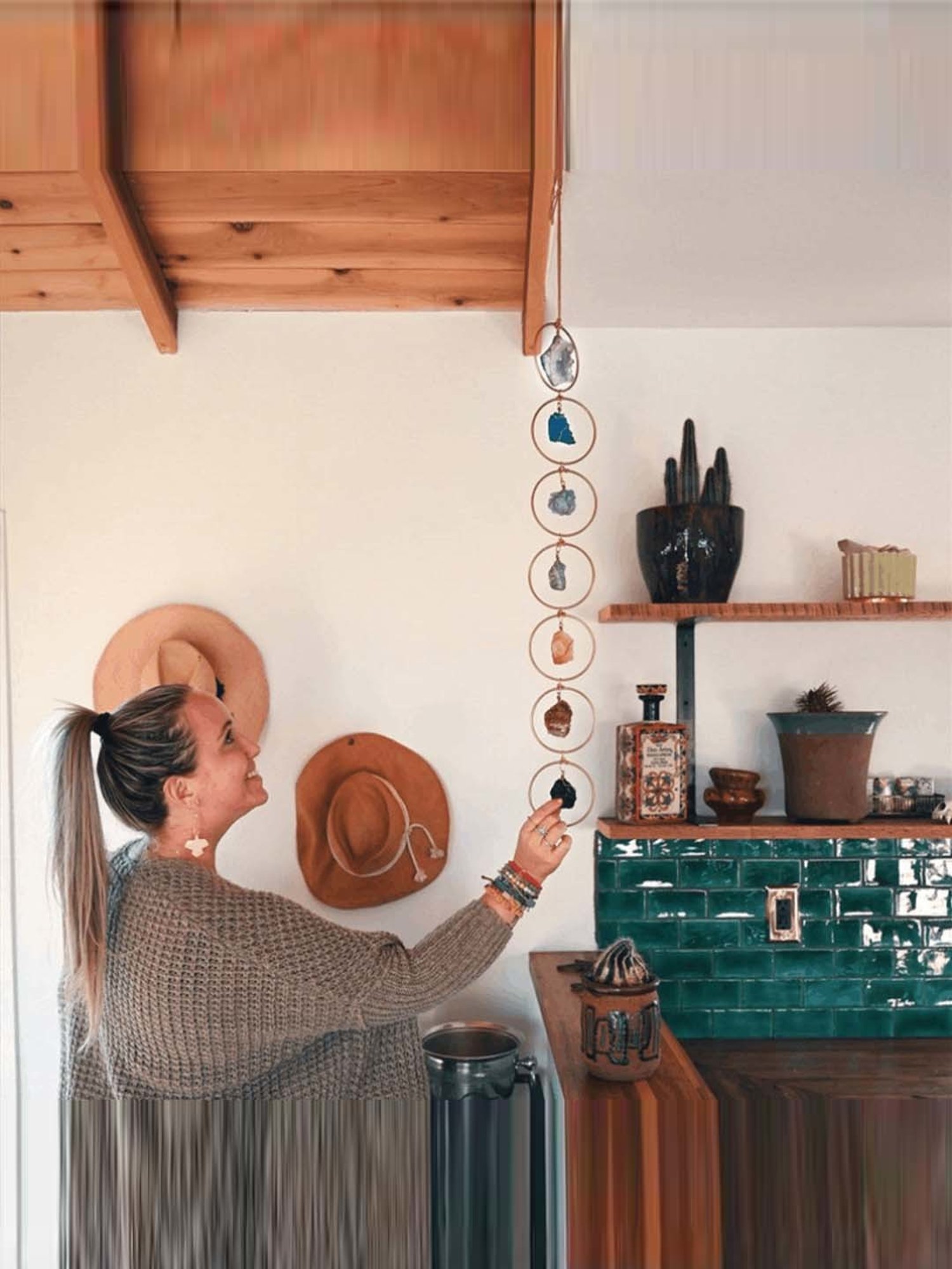 Gathari White & Orange Ceramic Desk Planter