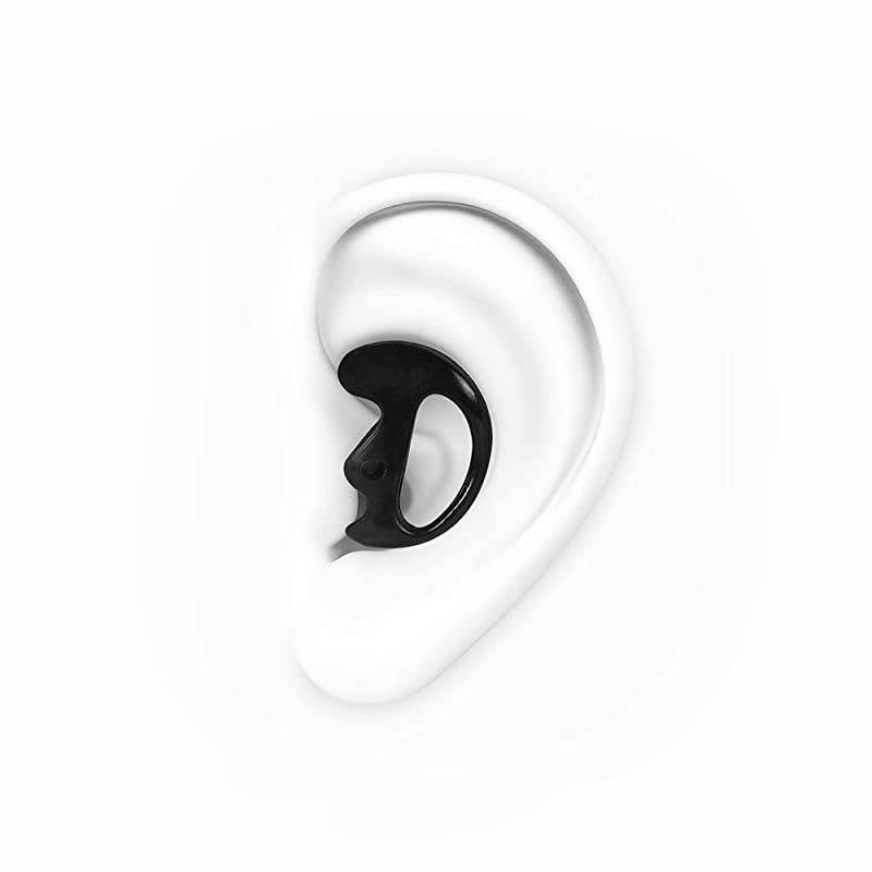 Replacement Silicon Earmold Earbud for Covert Air Acoustic Earpiece Compatible with Most TwoWay Radio Coil Tube Audio Kits Black Small Pair of 2
