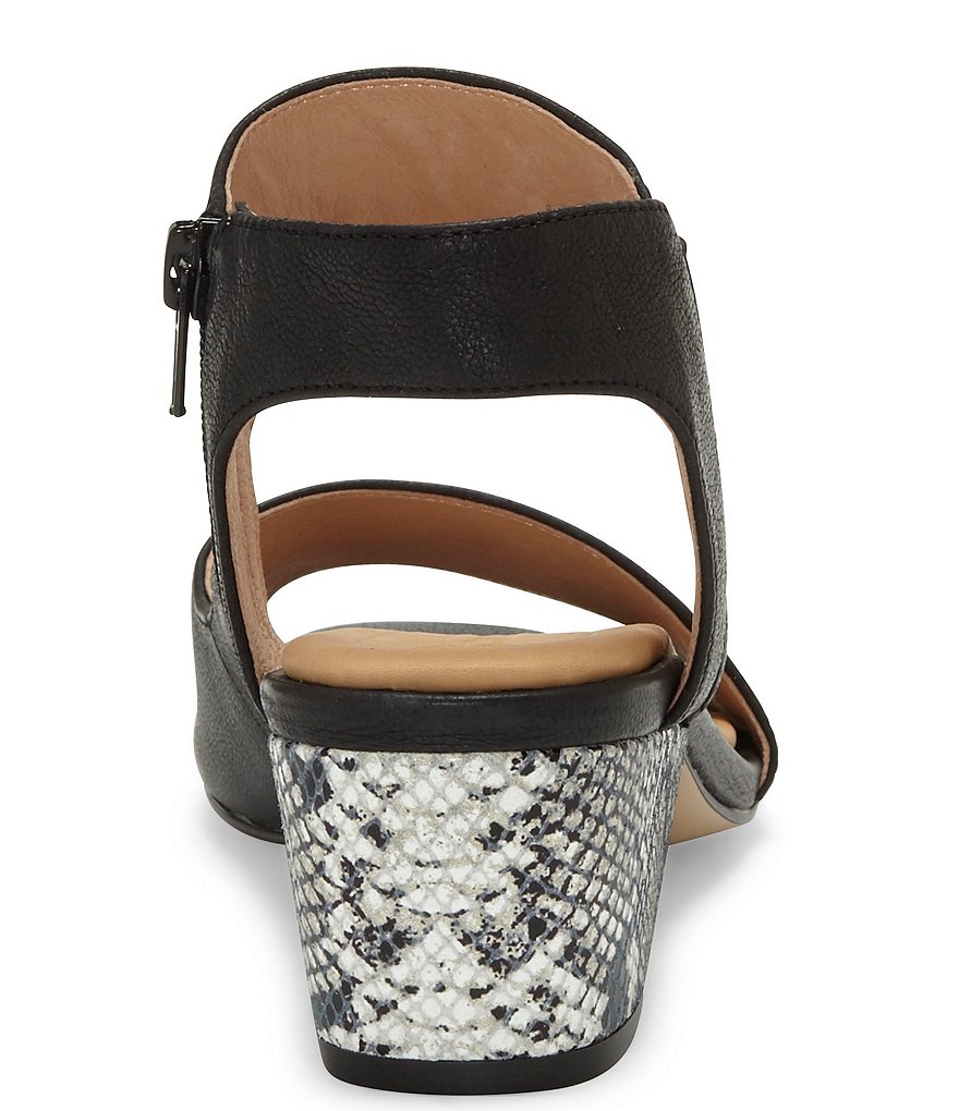 CC Corso Como Sayge Leather Snake Print Block Heel Sandals