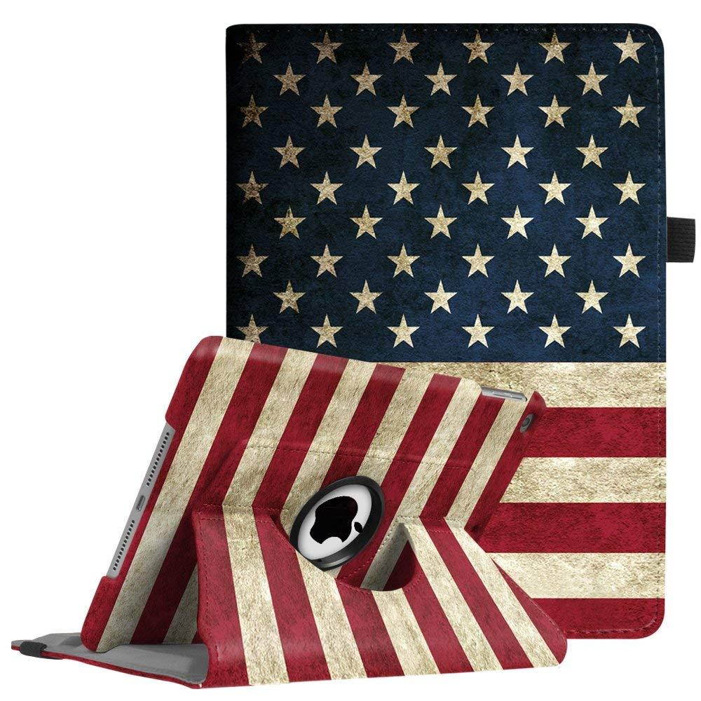 Fintie iPad 9.7 inch 2018 2017 / iPad Air Case - 360 Degree Rotating Stand Protective Cover with Auto Sleep Wake for Apple iPad 9.7" (6th Gen, 5th Gen) / iPad Air 2013 Model, US Flag