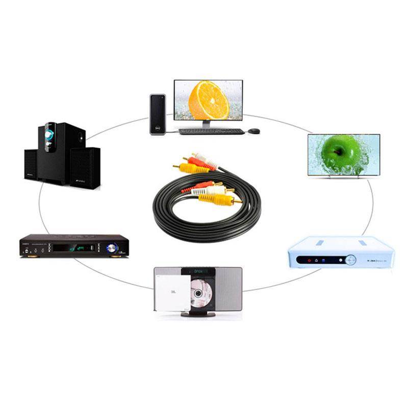 3RCA to 3RCA 3X RCA Audio Video AUX Cable AV Line 3 RCA Male to Male for Laptop DVD TV Amplifier 1.5/3/5/10m