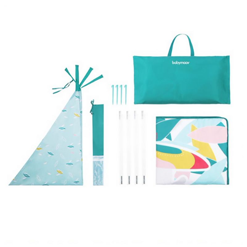 Babymoov Jungle Kid's Extra Large UV Resistant Inside/Outside Play Tent with Convenient Carry Bag, Blue