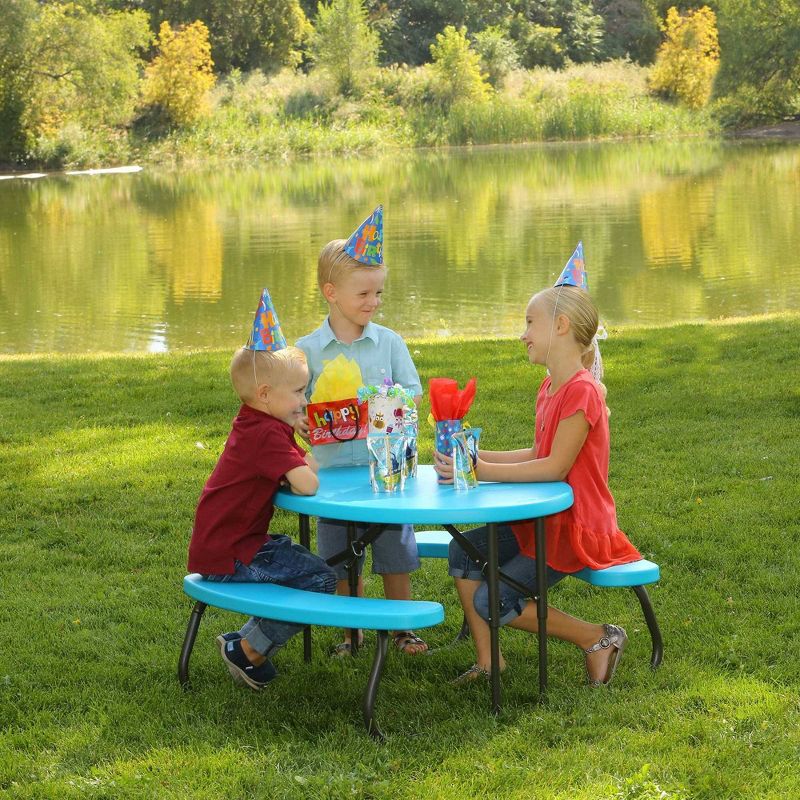 Kids Oval Patio Picnic Table Blue Glacier - Lifetime