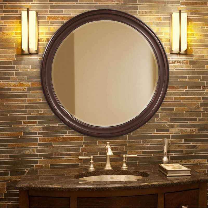 Round George Decorative Wall Mirror Brown - Howard Elliott