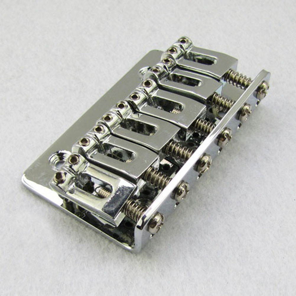 65mm Fixed Saddle Bridge Plate with Screws and Wrench for Electric Guitar Accessories Guitar Parts (Silver)