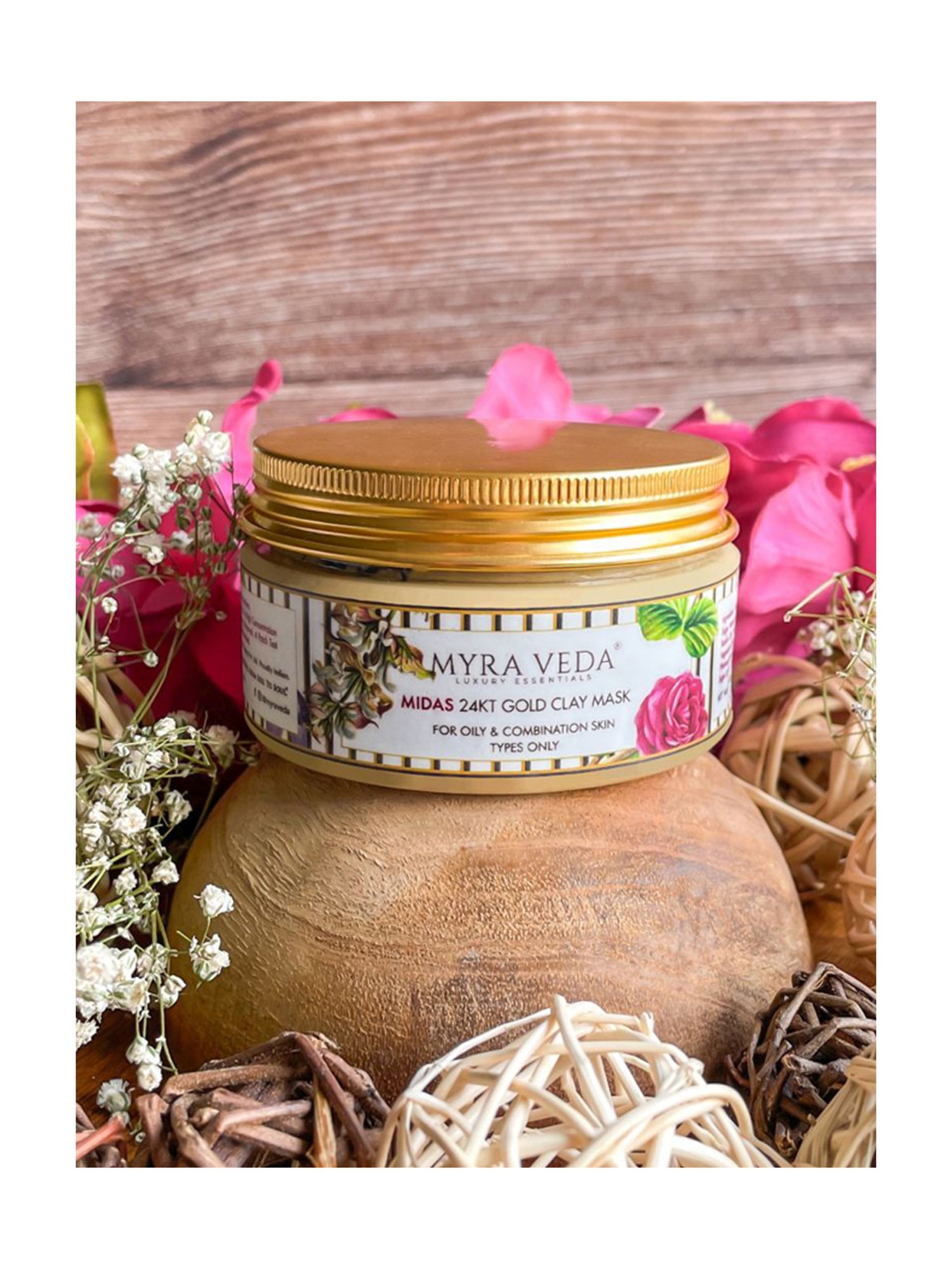 MYRA VEDA LUXURY ESSENTIALS Midas 24KT Gold Clay Mask - 100 gm