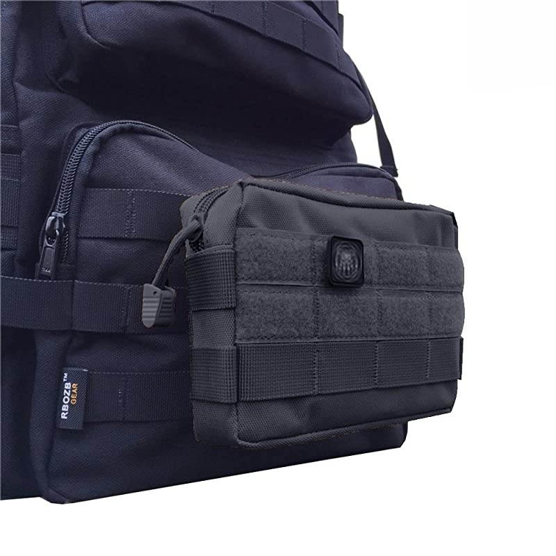 Molle Pouches Tactical Admin Pouch Compact EDC Utility Gadget Gear Pouch Military Carry Accessory Belt Hanging Waist Bag 2 PackBlack7quotL 51quotH