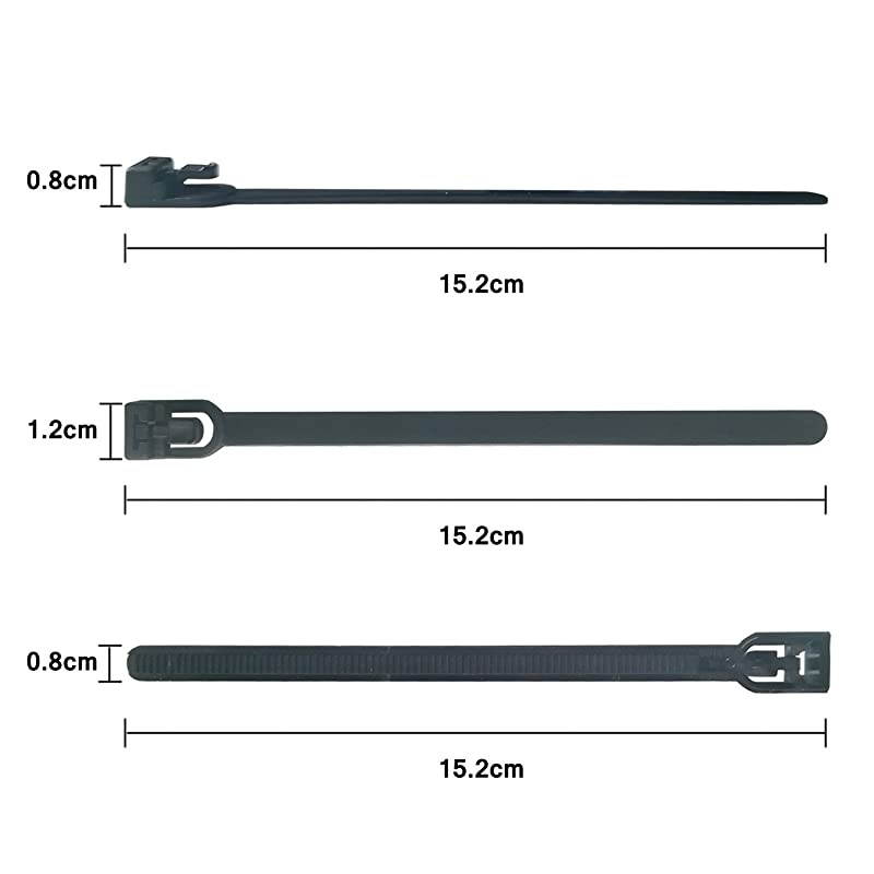 50 Pieces] Reusable Cable Ties,  Nylon Heavy Duty Zip Ties Mini Flexible Cable Tidies Slipknot Straps(Black)