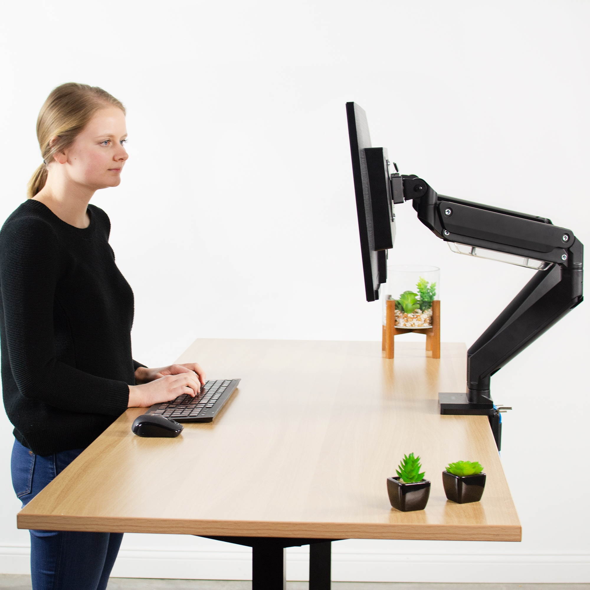 VIVO Dual Monitor Counterbalance Desk Mount Stand w/ USB & Multi Media Ports | Fits Screens up to 32" (STAND-V102G2U)