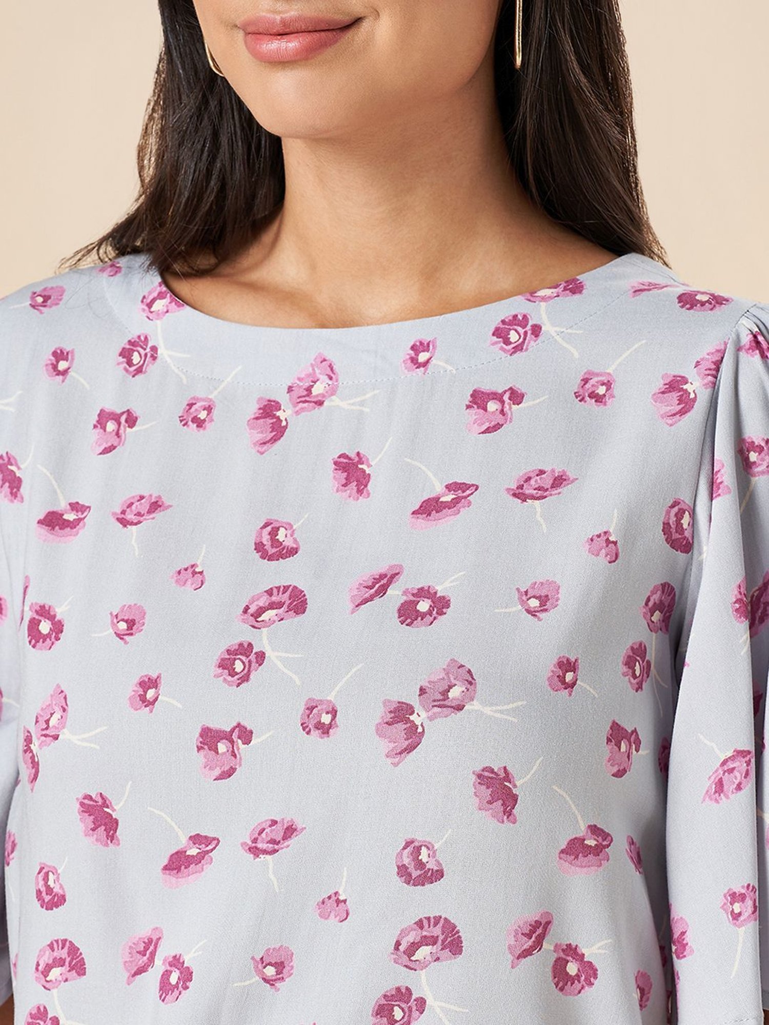 Akkriti by Pantaloons Blue Printed Top