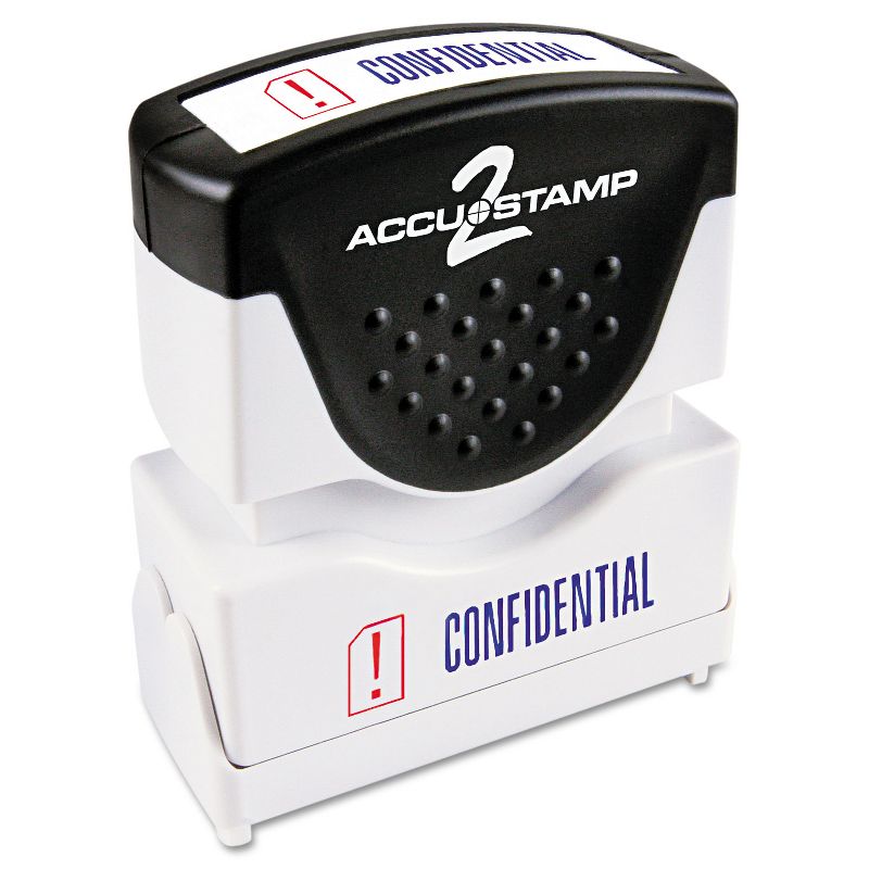 Accustamp2 Pre-Inked Shutter Stamp with Microban Red/Blue CONFIDENTIAL 1 5/8 x 1/2 035536