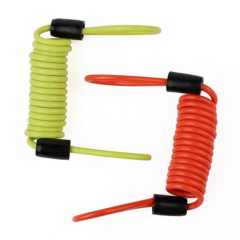 Lock Reminder Cable Bike Motorcycle Alarm Safety Lanyard Spring Coil Wire SPC001 Orange