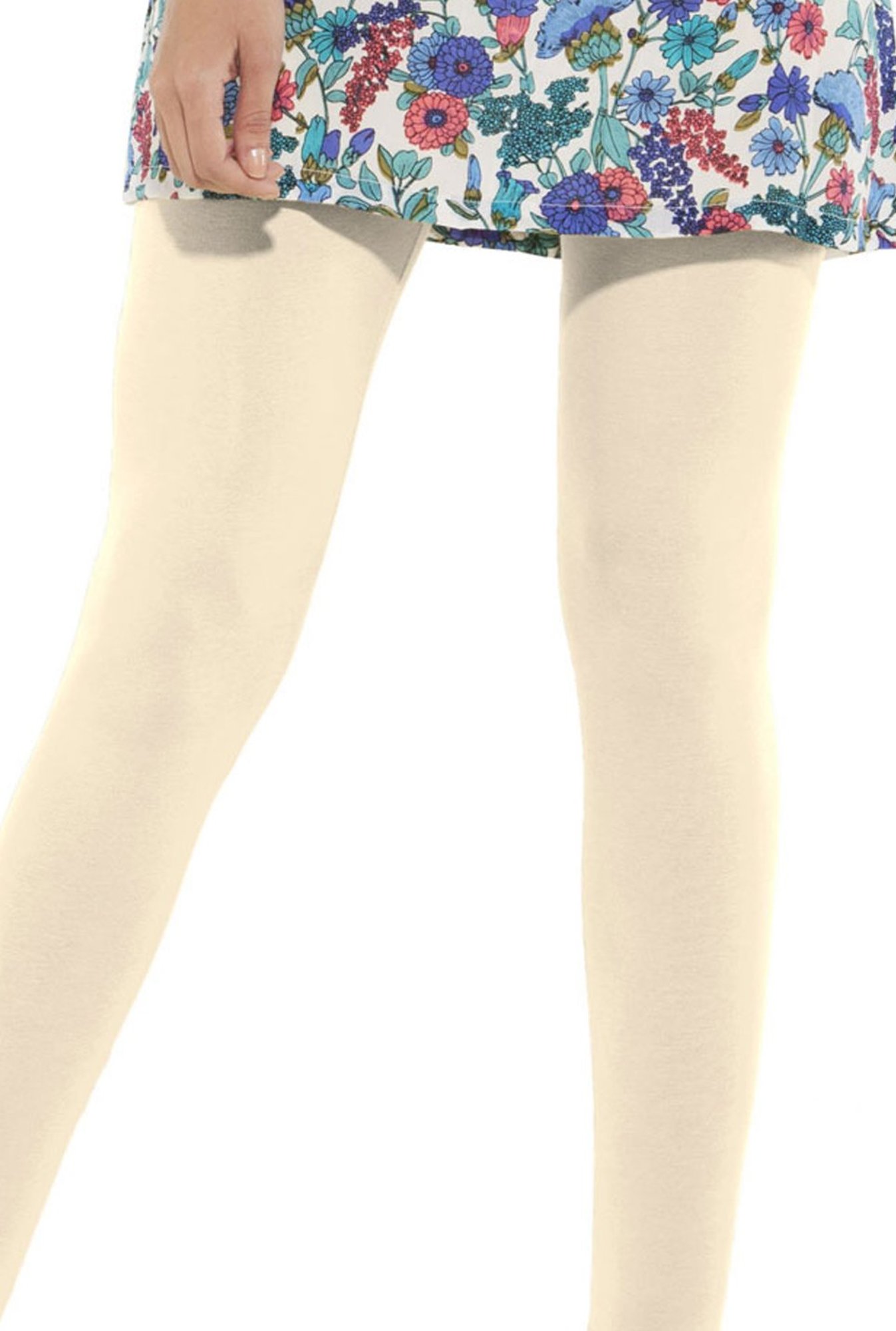 Go Colors Ivory Skinny Fit Churidar