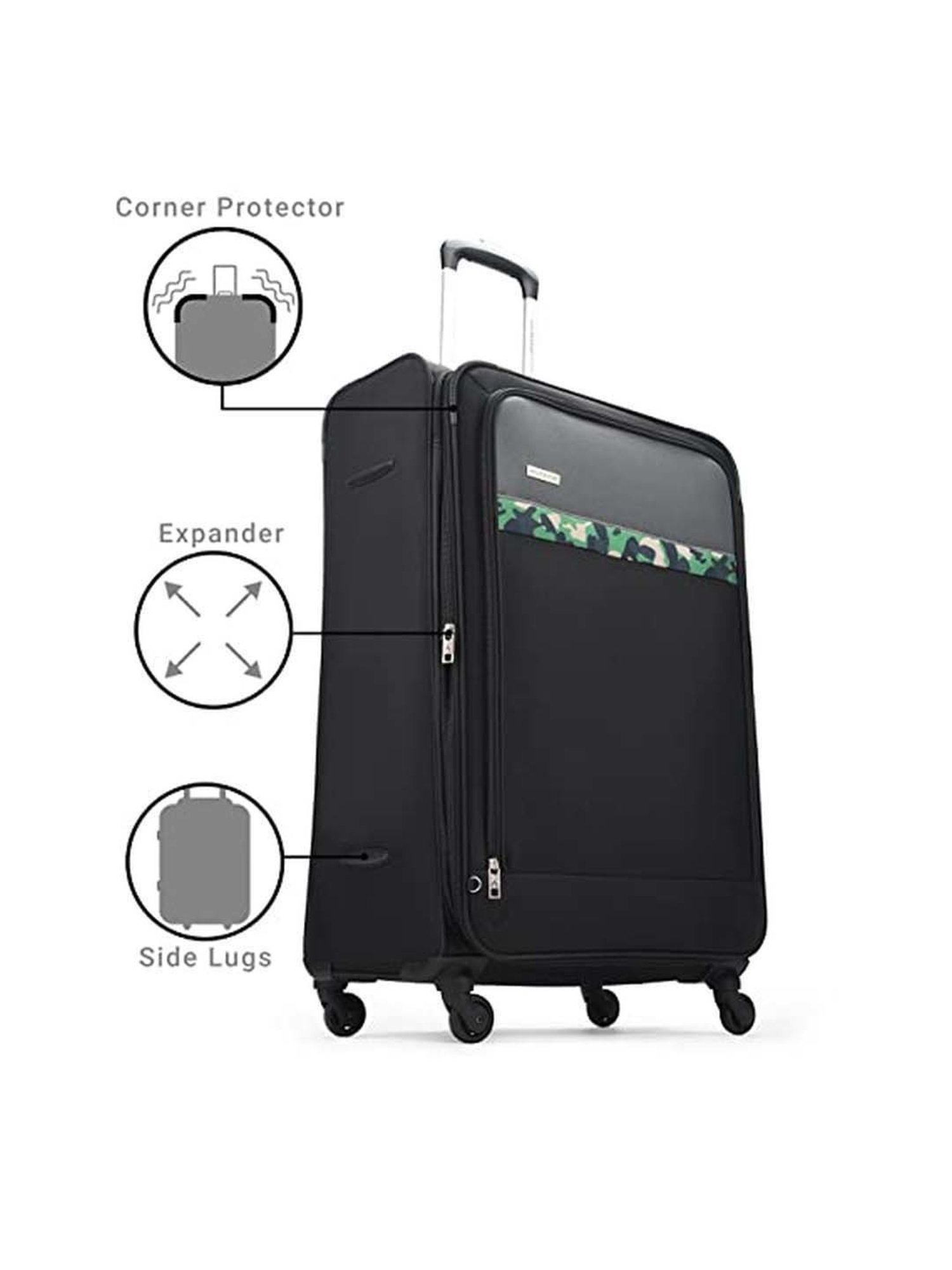 Aristocrat Commander Black Solid Soft Large Trolley Bag - 36 cm