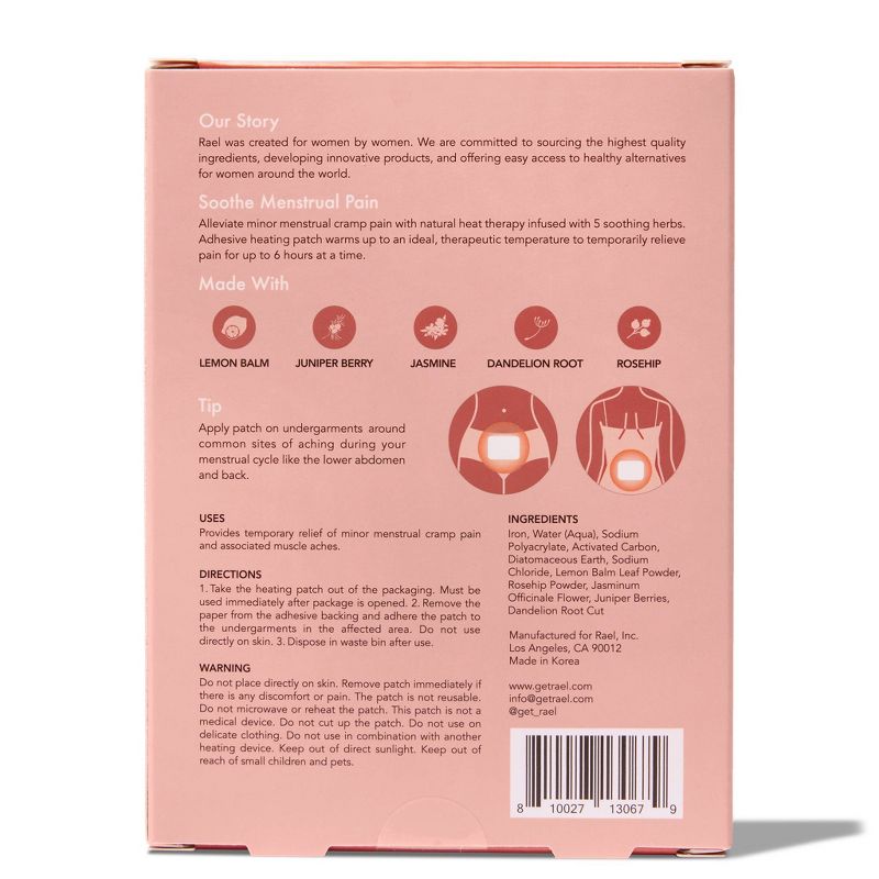Rael Heating Patch for Menstrual Cramps - 3ct
