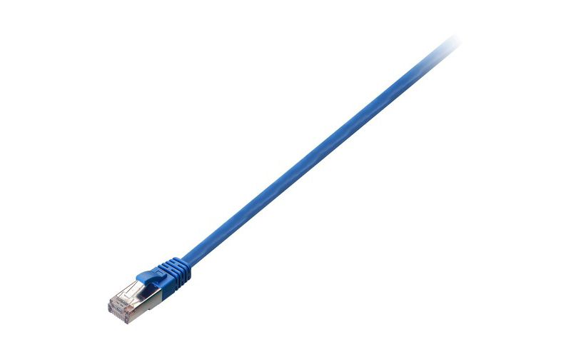 V7 Blue Cat6 Shielded (STP) Cable RJ45 Male to RJ45 Male 1m 3.3ft - 3.28 ft Category 6 Network Cable for Network Device, VoIP Device