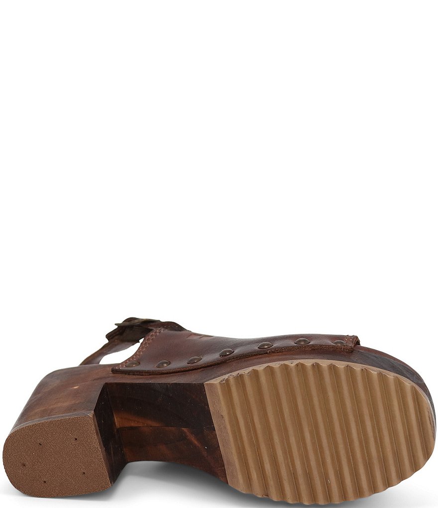 Bed Stu Marie Leather Block Heel Sling Back Platform Sandals