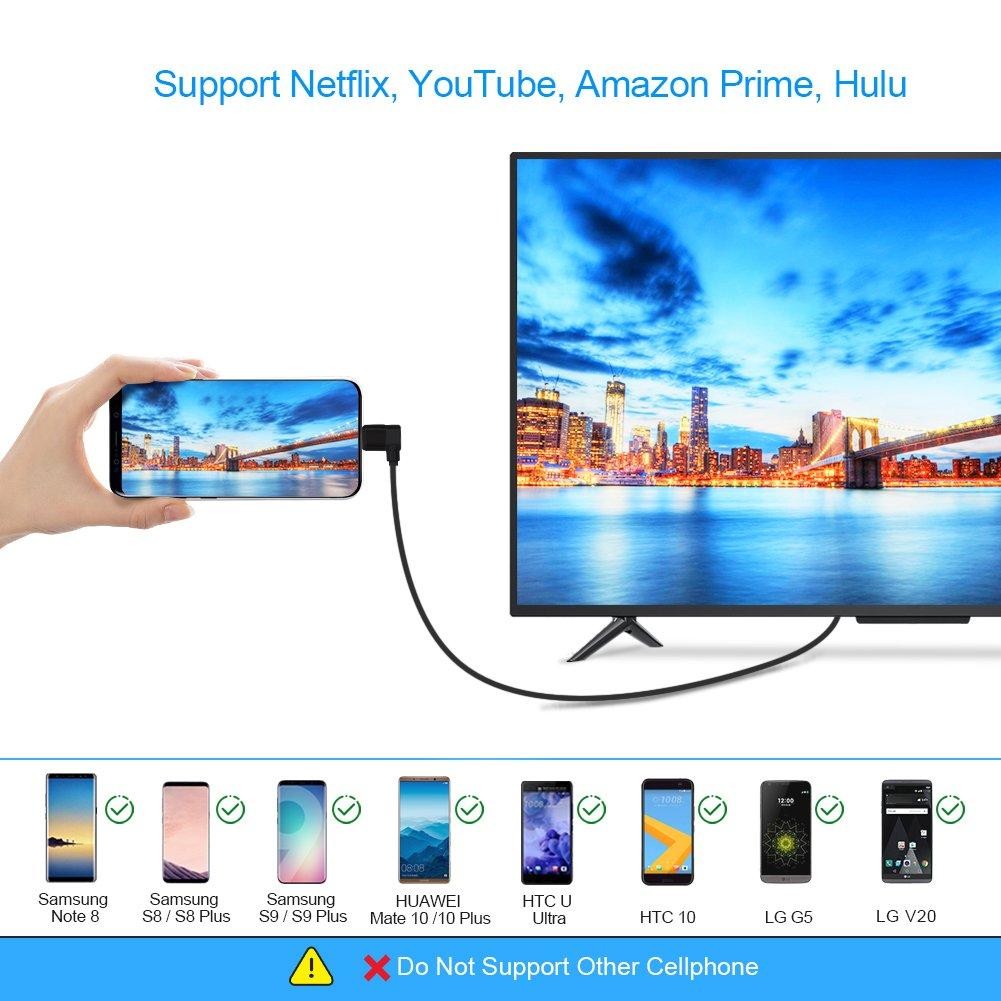 CableCreation USB C to HDMI 4K Right Angel Adapter Cable, Thunderbolt 3 Compatible, Compatible with Macbook Pro 2019,2018, iPad Pro 2018, Google Chromebook Pixel, Yoga 900, Surface Go, Galaxy S10, 6FT