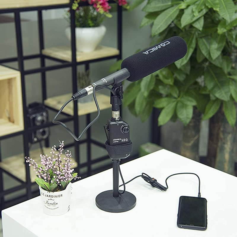 LINKFLEXAD2 XLR 635mm Microphone Preamp with 48V Phantom Power Real Time Monitor XLRGuitar Interface Adaptor for iPhone iPadMacPC Android Device and DSLR Cameras