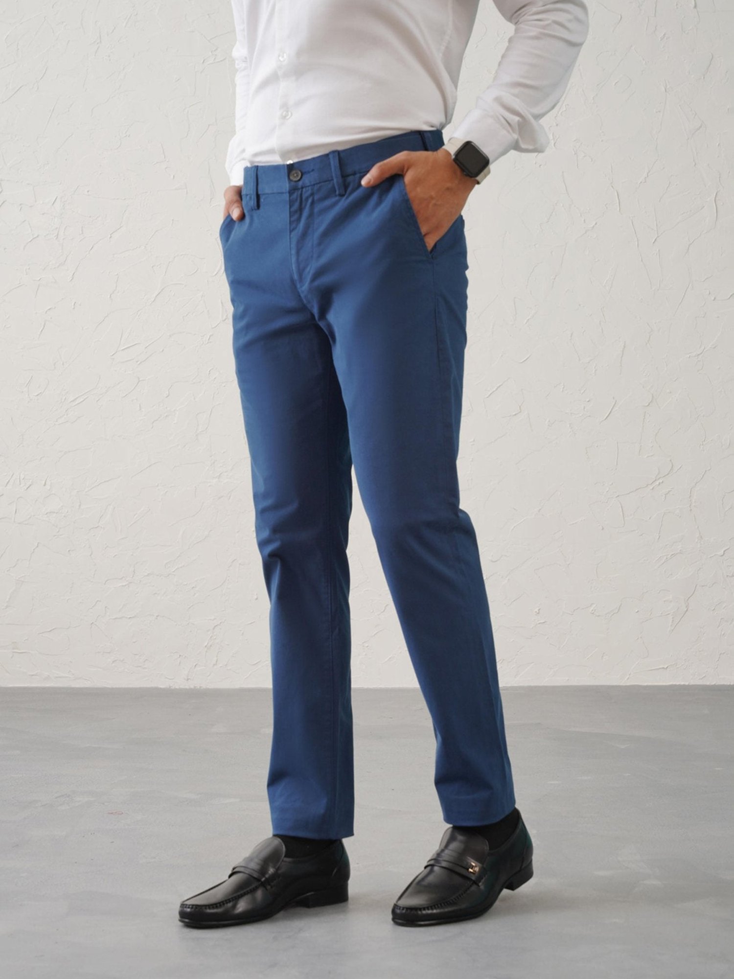 MinusOne Dark Blue Regular Fit Chinos