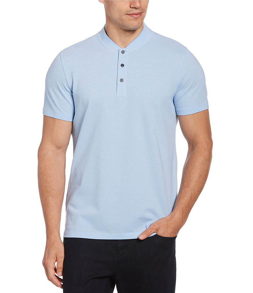 Perry Ellis Short-Sleeve Pique Henley