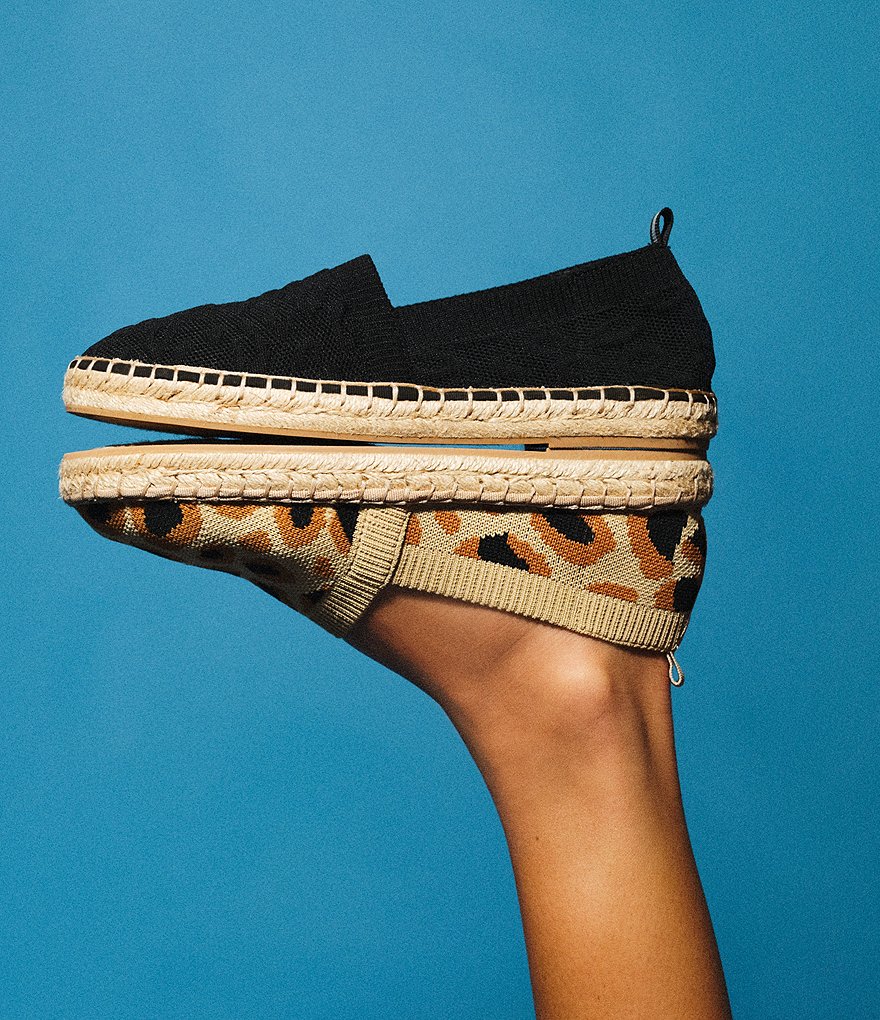 Deltan Hensley Leopard Print Flyknit Espadrille Flats