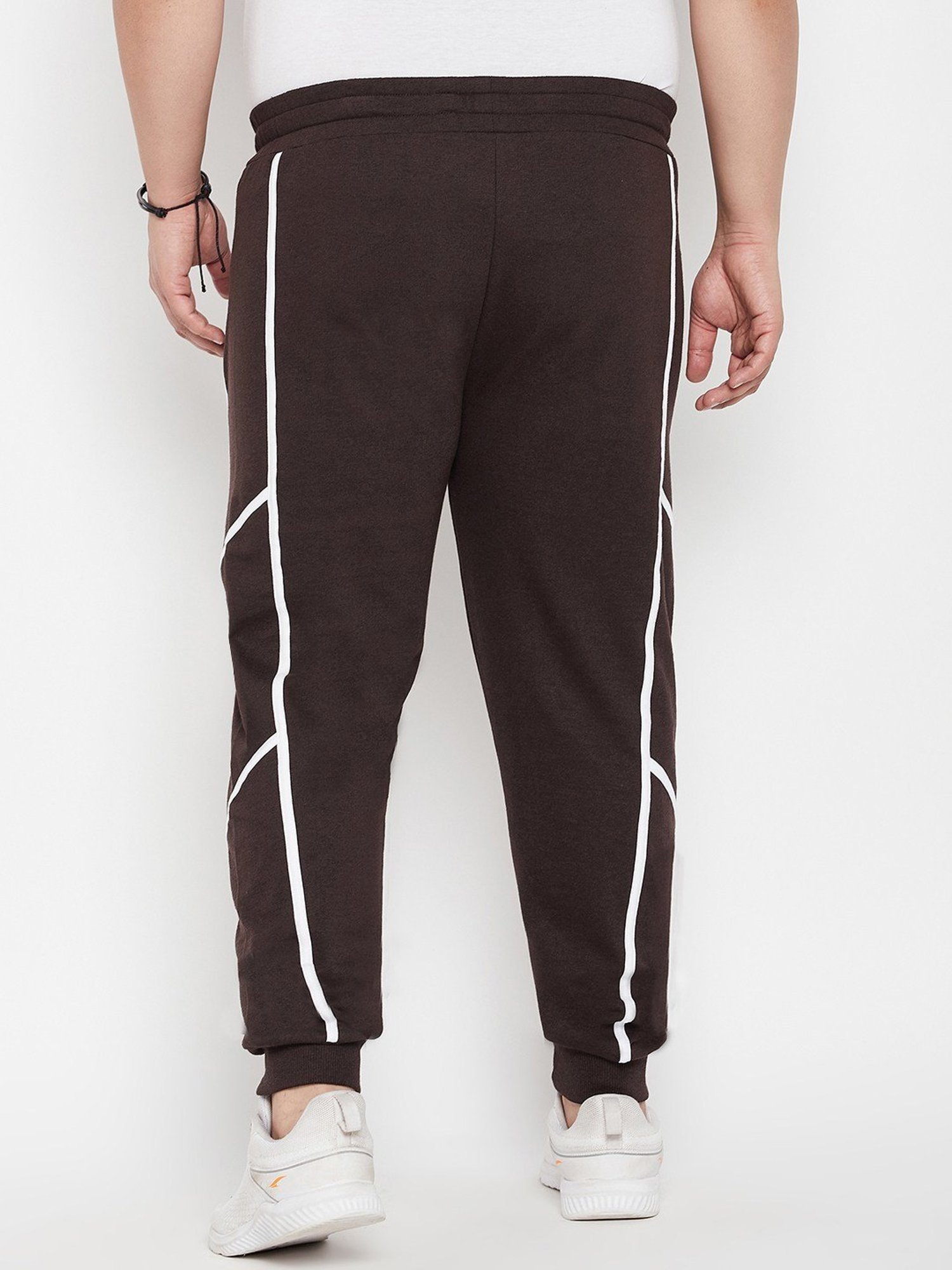 Bigbanana Coffee Brown Regular Fit Striped Joggers