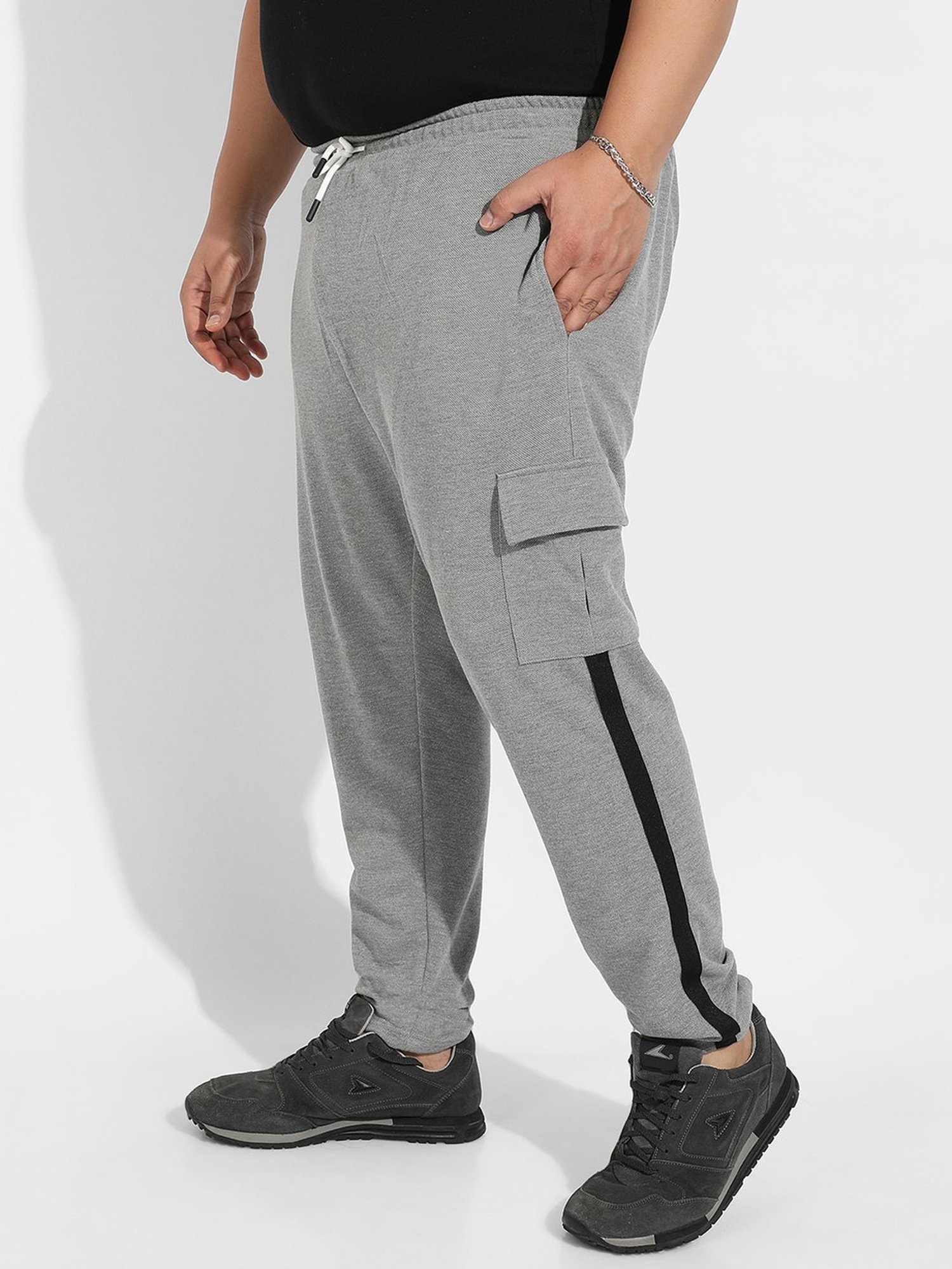 Instafab Plus Grey Regular fit Plus Size Joggers