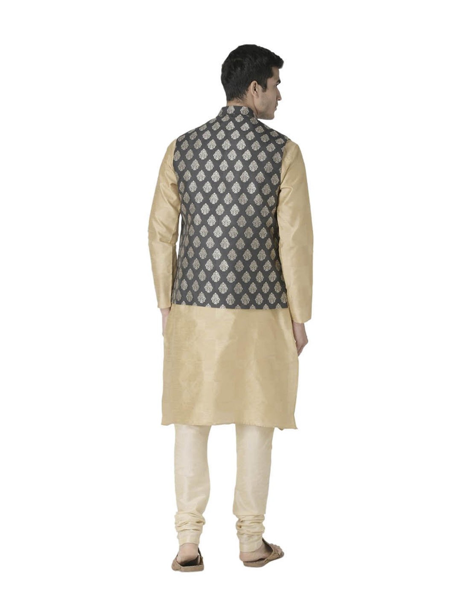 Tabard Beige & Grey Printed Suit