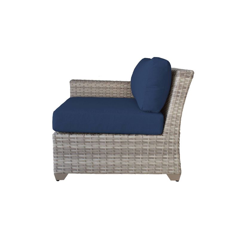 Nolin 7pc Sectional Weathered Brown Frame Sunbrella Spectrum Denim Fabric - La-Z-Boy