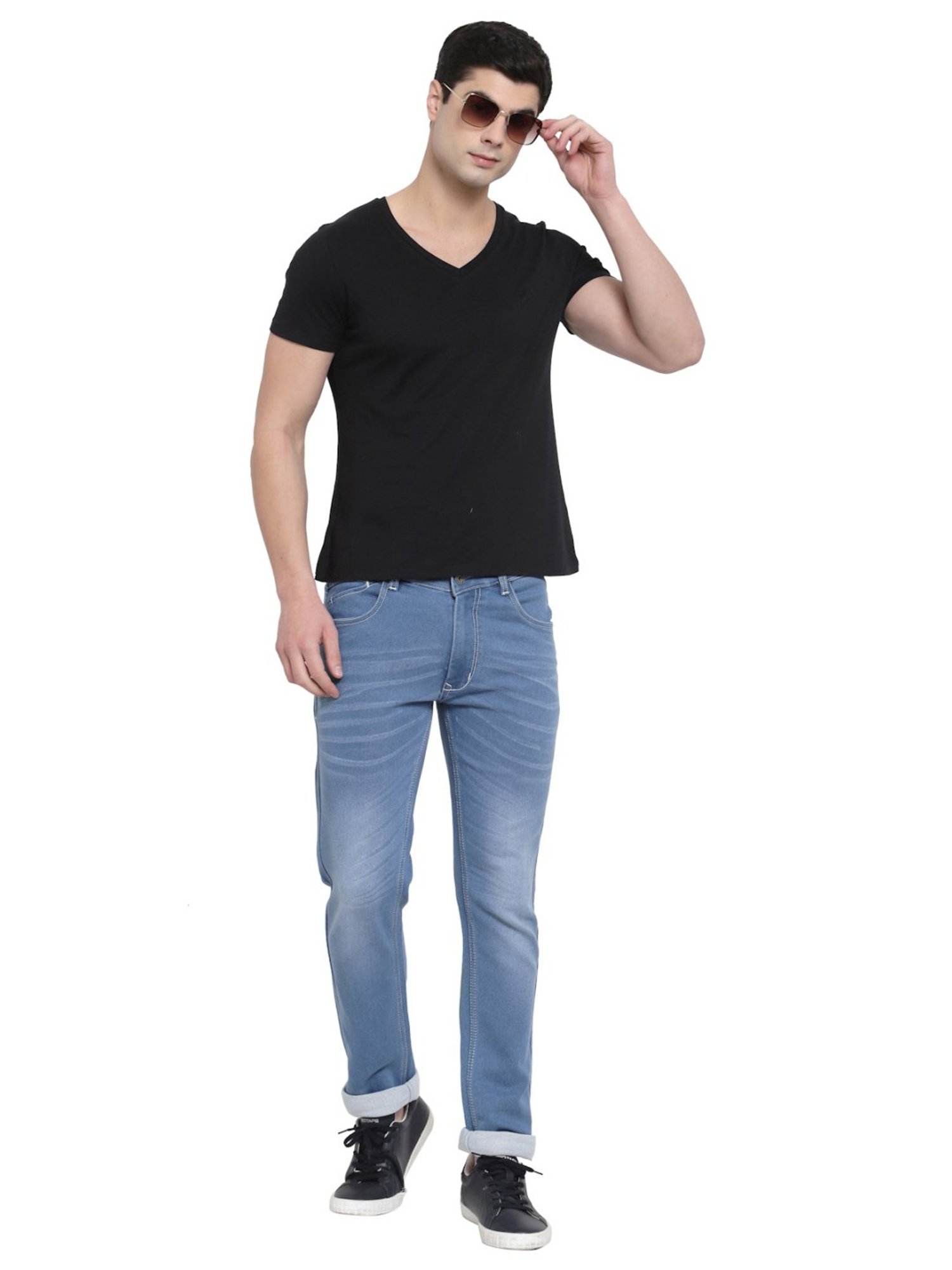 Allen Cooper Blue Regular Fit Jeans