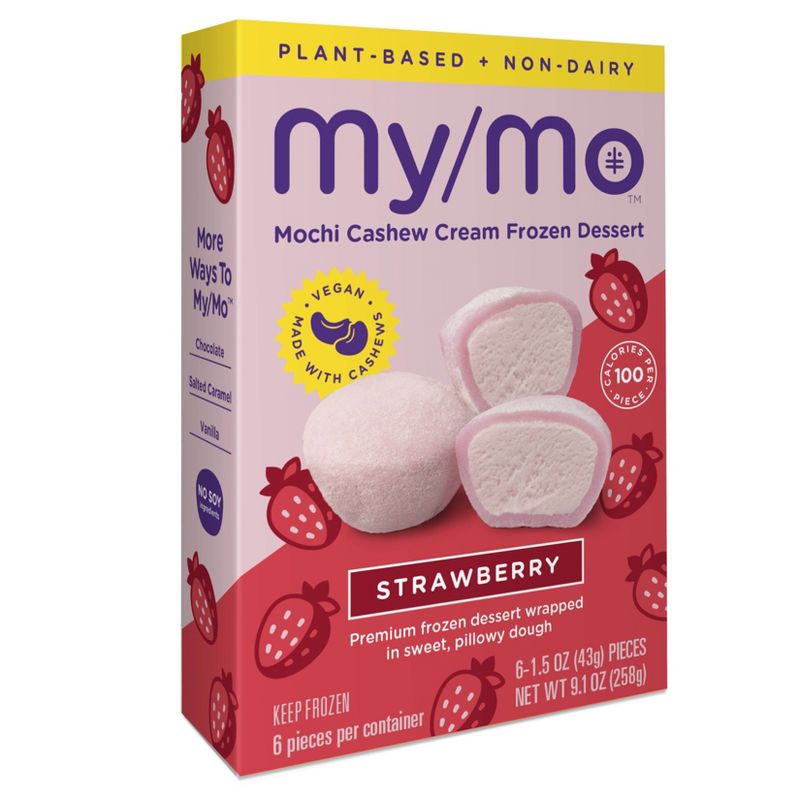 My/Mo Mochi Non Dairy Frozen Dessert Strawberry - 6ct