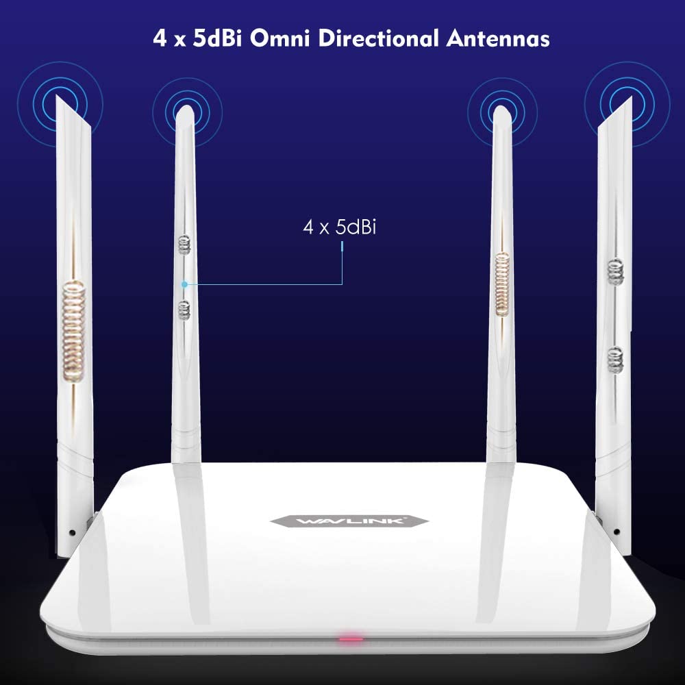 1200Mbps WiFi Router, High Power Wireless Router AC1200 Dual Band(5GHz+2.4Gz) Gigabit Wireless Internet Router,Long Range Coverage by 4 High-Performance Antennas
