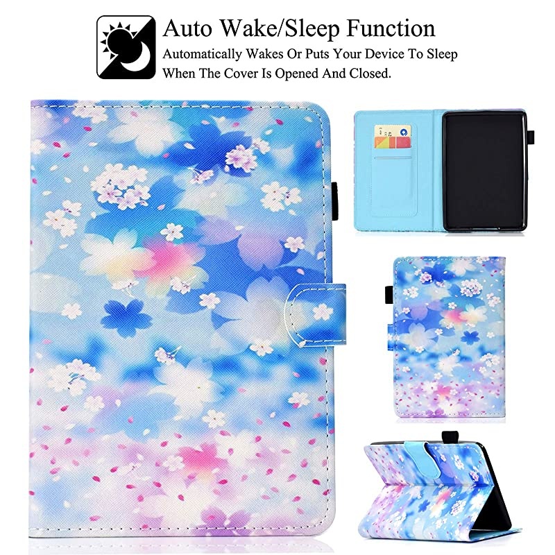 Kindle 10th Gen 2019 Case Folio Smart Cover with Auto WakeSleep Feature Premium PU Leather Cards Slots Slim Cover for AllNew Kindle 10th Generation 2019 Release 6quot Reader Blossom