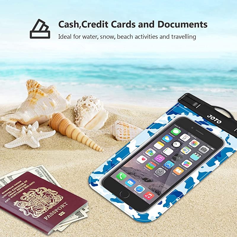 Universal Waterproof Pouch Cellphone Dry Bag Case for iPhone 11 Pro Xs Max XR XS X 8 7 6S Plus Galaxy S10 Plus S10e S9 Plus S8 + Note 10+ 10 9 8 Pixel 4 XL 3a 2 up to 68quot Blue Camo