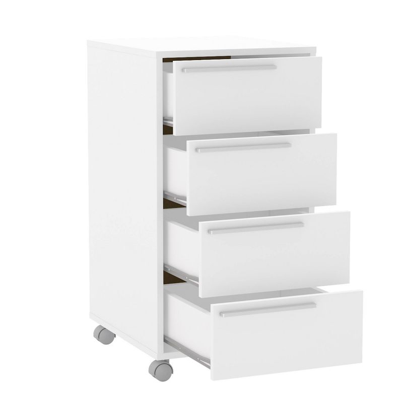 Oxford 4 Drawer File Cabinet White - Chique