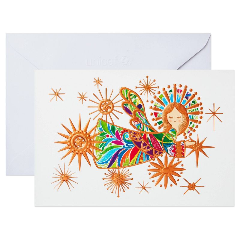 10ct Hallmark Unicef Colorful Angel on White Background
