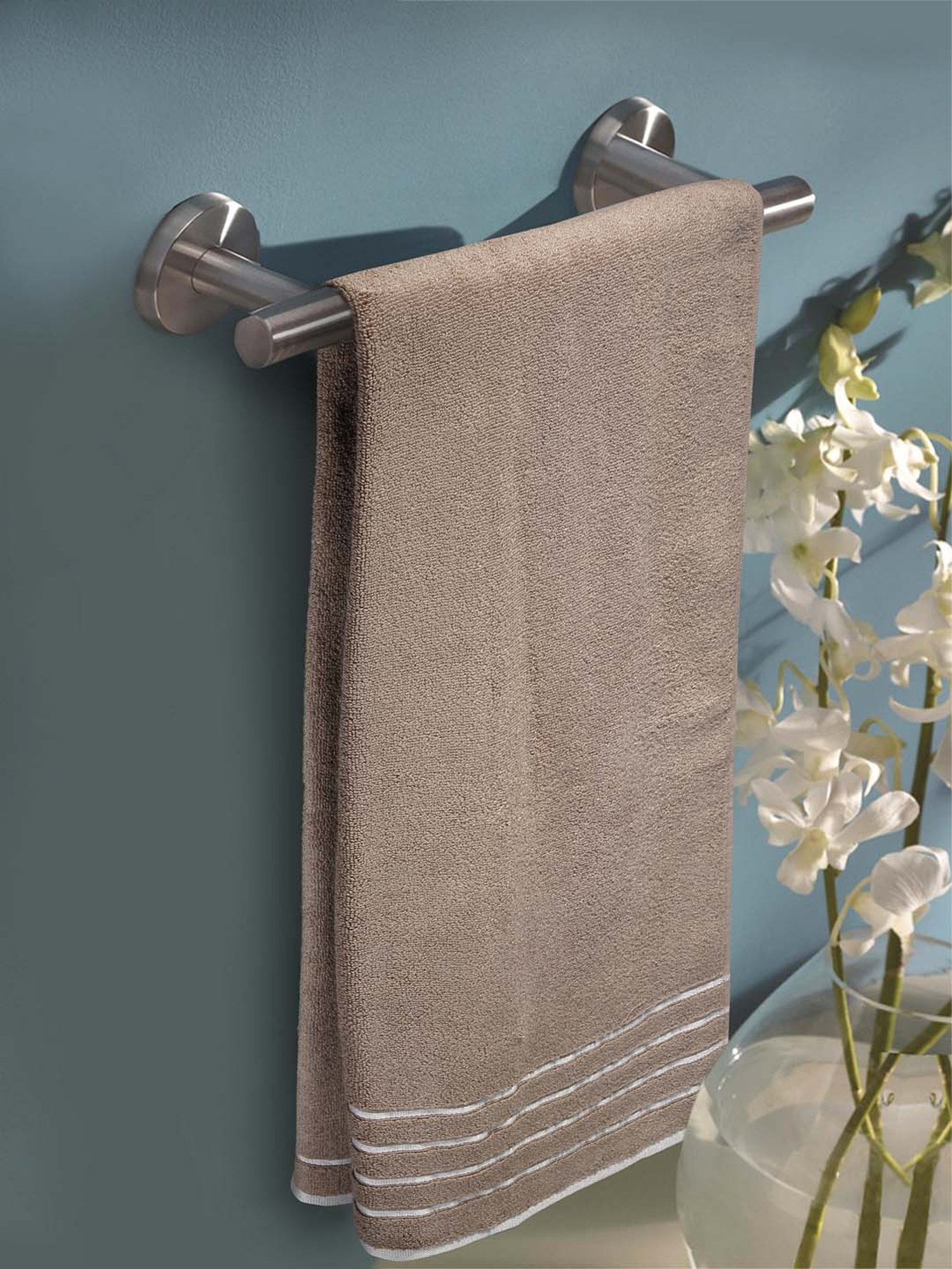 Mark Home Simply Soft Brown Cotton 500 GSM Zero Twist Anti Bacterial Ladies Towel - Set of 1