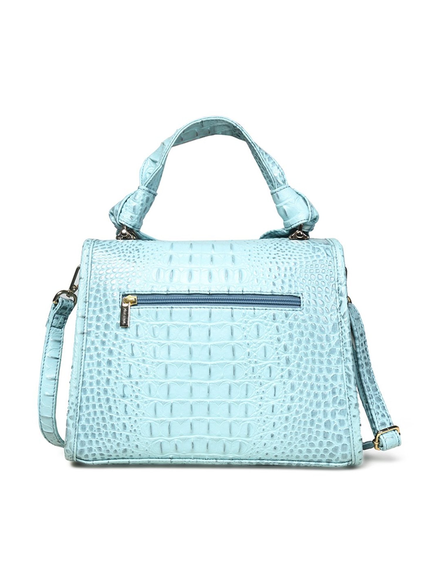 PELLE LUXUR Arctic Blue Animal Effect Medium Satchel