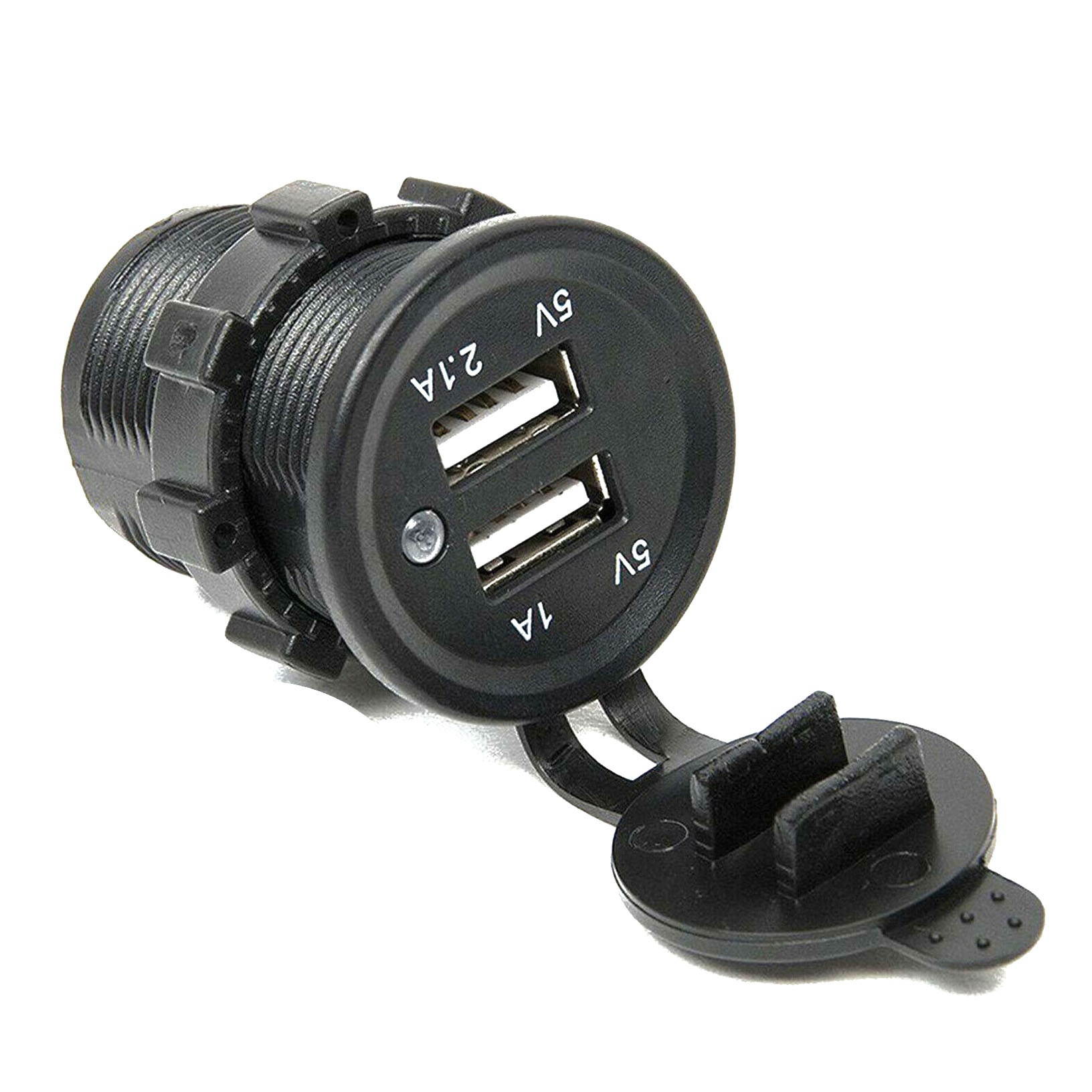 Dual 12V USB Car Cigarette Lighter Socket Splitter Charger Power Adapter Outlet