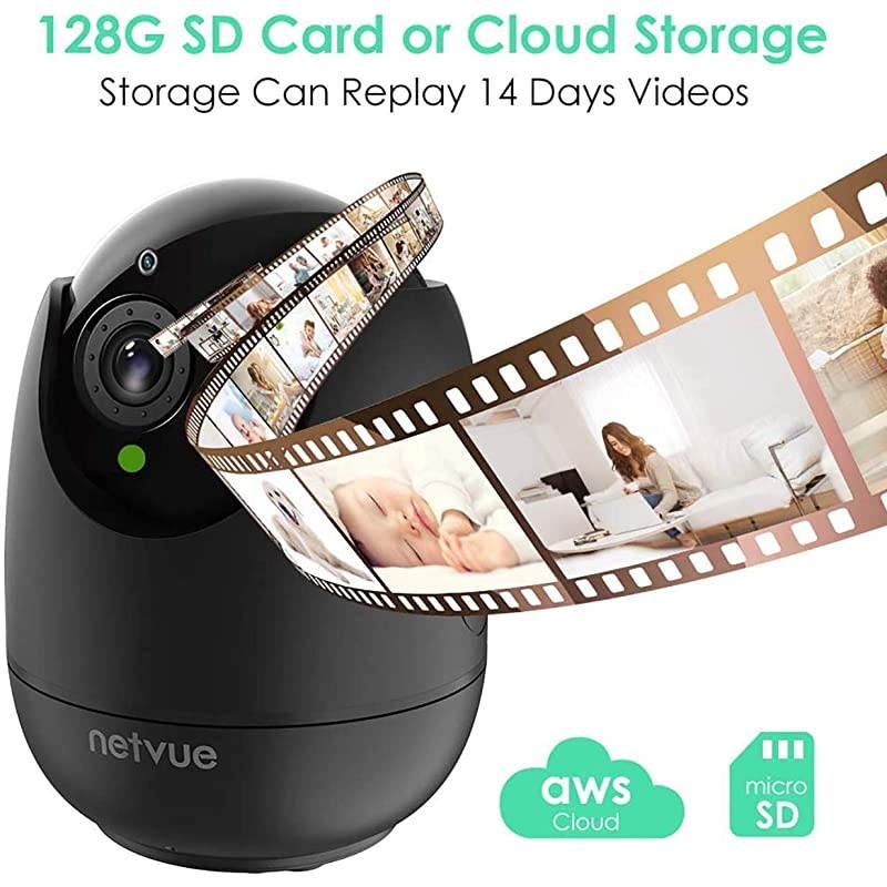 Camera1080P FHD Pet Camera with Phone App PanTilt Zoom Puppy Camera with 2Way Audio AI Human Detection Night Vision Cloud Storage TF Card Work with Alexa Wireless Security Camera for Home