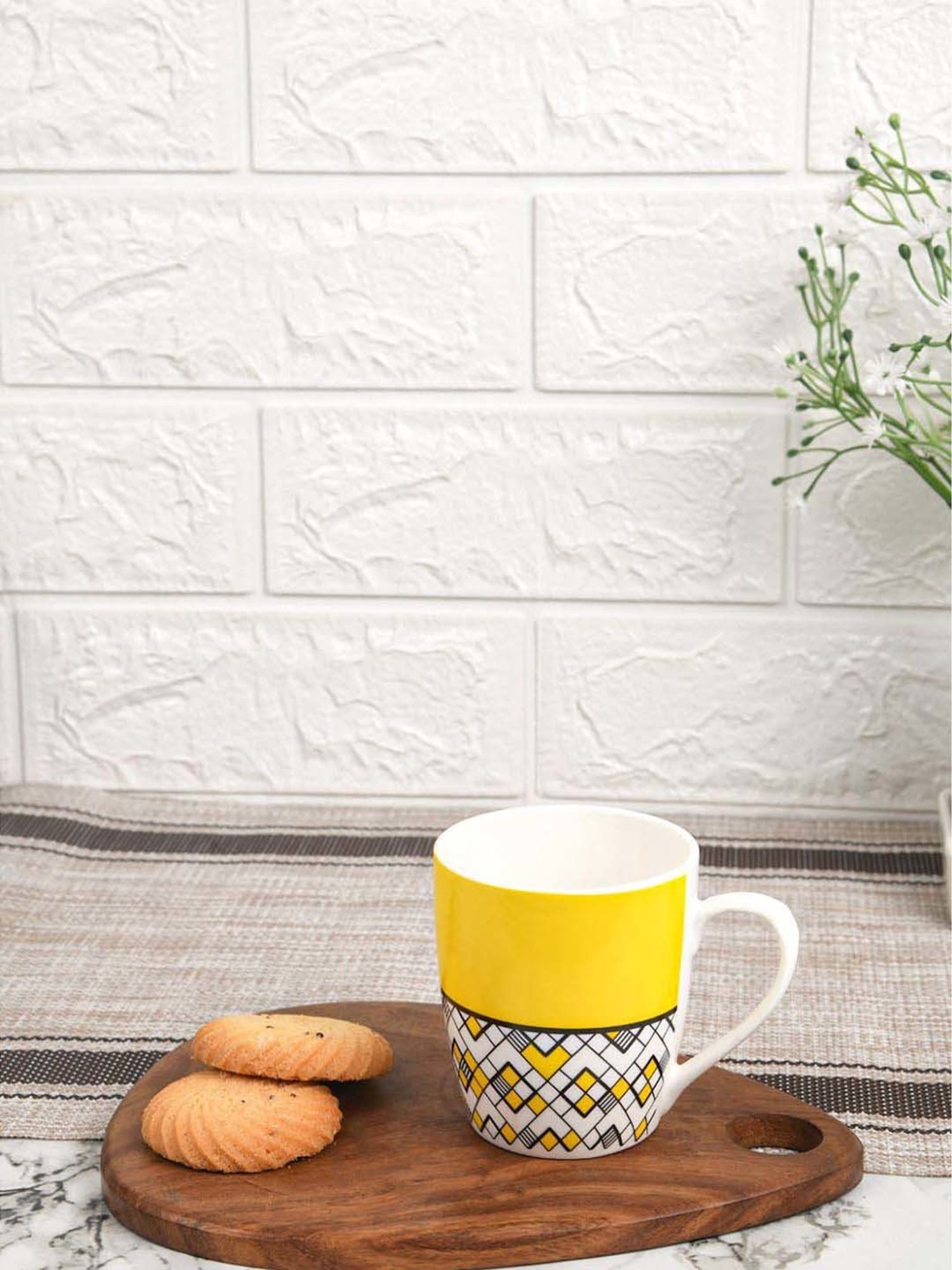 Femora Multicolor Bone China Tea Cup (0.16 L) - Set of 6