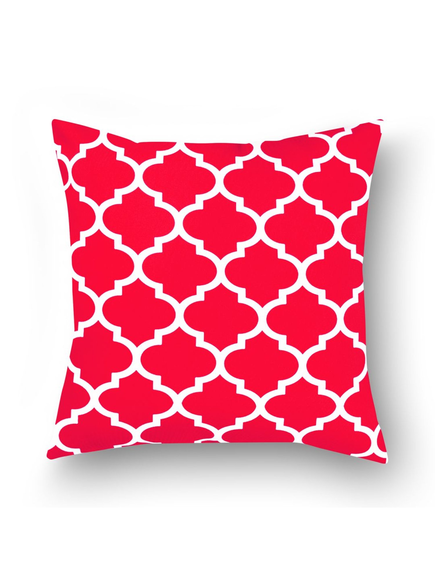 Swayam Red & White Cotton 60 cm x 60 cm Cushion Covers - Set of 5