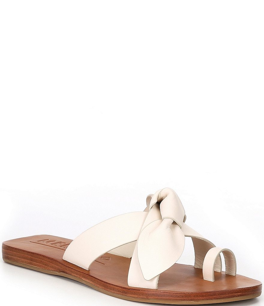 Antonio Melani Loyren Knotted Leather Thong Flat Sandals