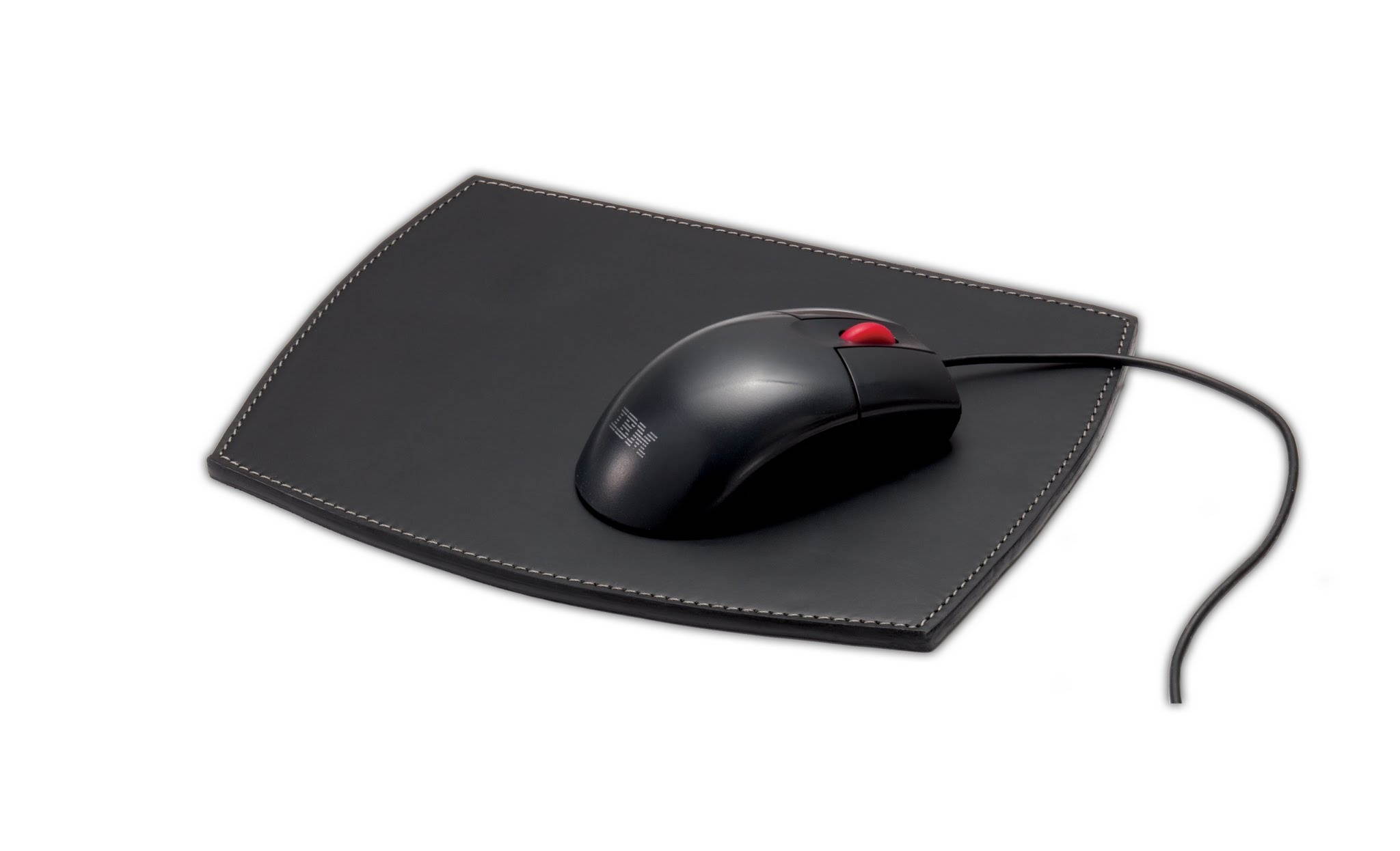 A1214 9 1/2 x 8 Mouse Pad Rustic Black Leather