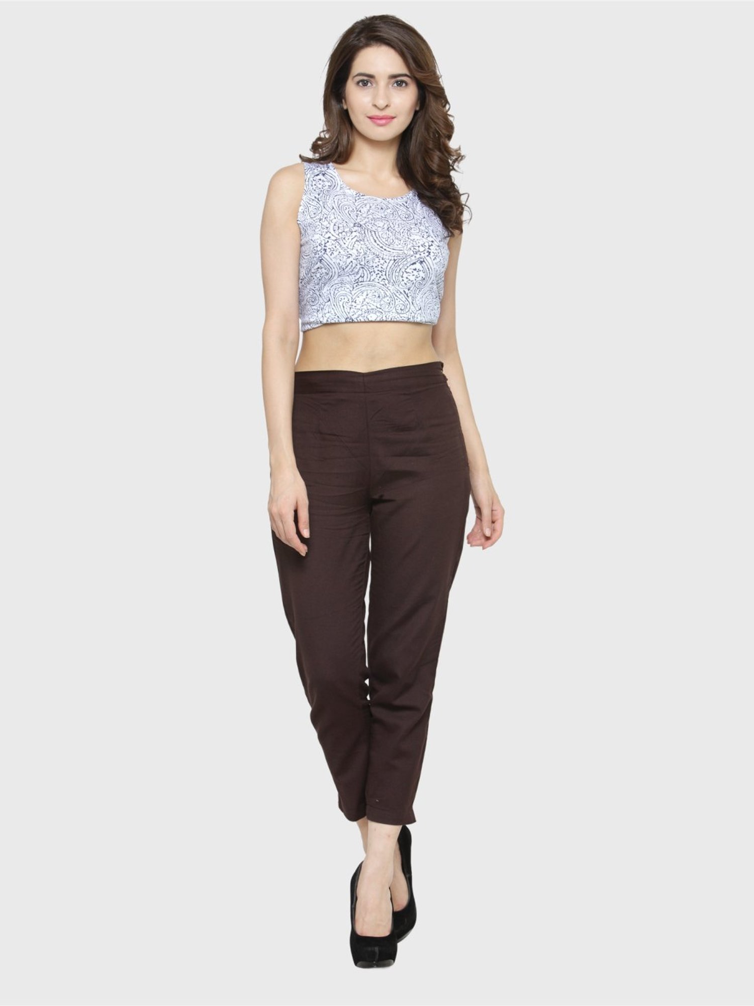 Indibelle Brown Cotton Trousers